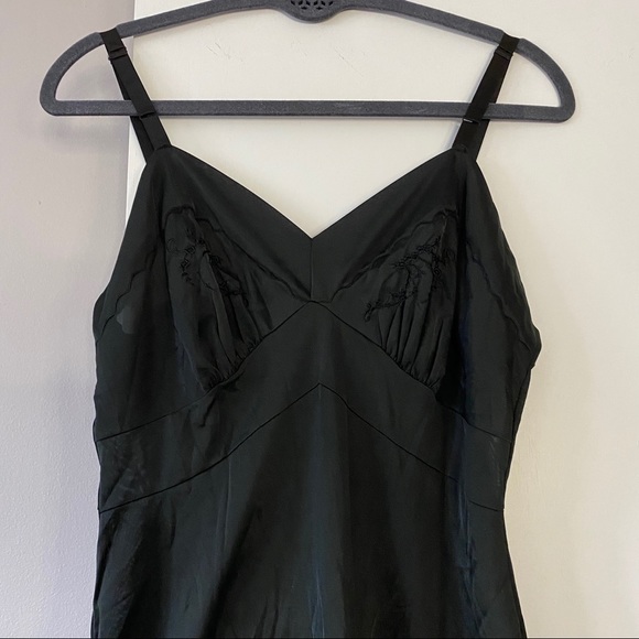 Vintage Black Lingerie Embroidered Slip Dress - Picture 5 of 11